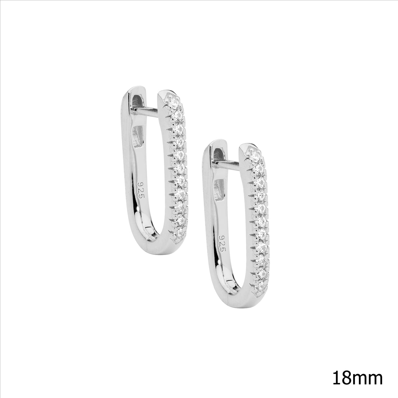 White Cubic Zirconia Hoop Earrings