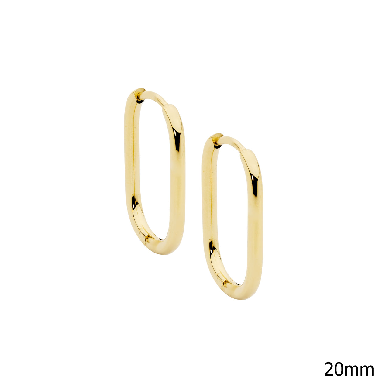 Gold Plated Oval Hoop Earrings