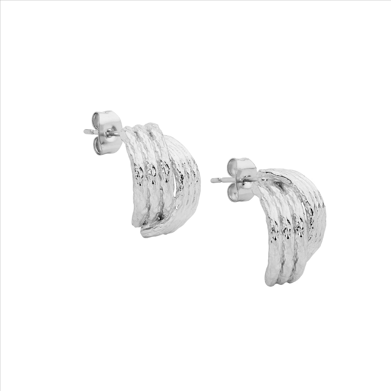 Stainless Steel Cross Over Hoop Earrings
