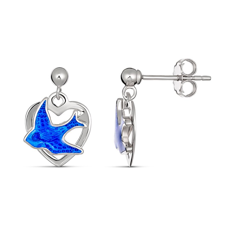 Amy Bluebird Heart Drop Earring