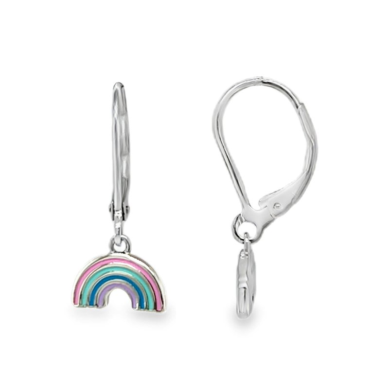 Alya Pastel Rainbow Drop Earrings Silver