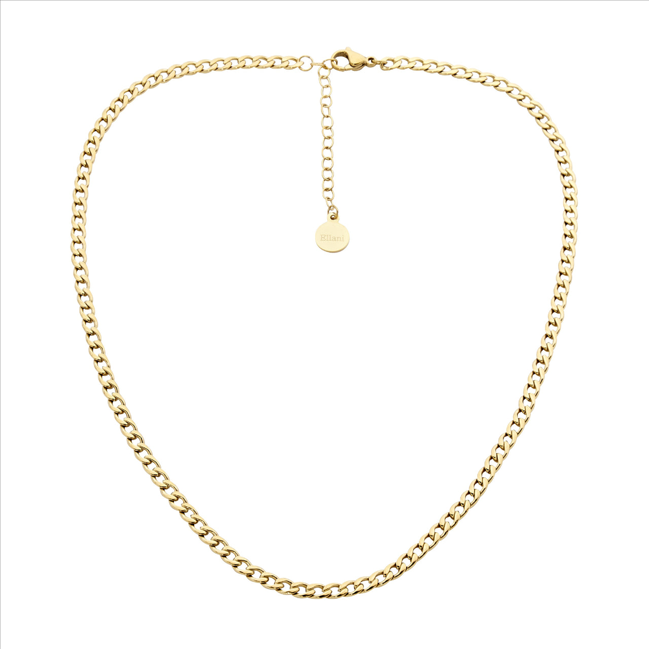 Stainless Steel Gold Plated Curb Chain Necklace