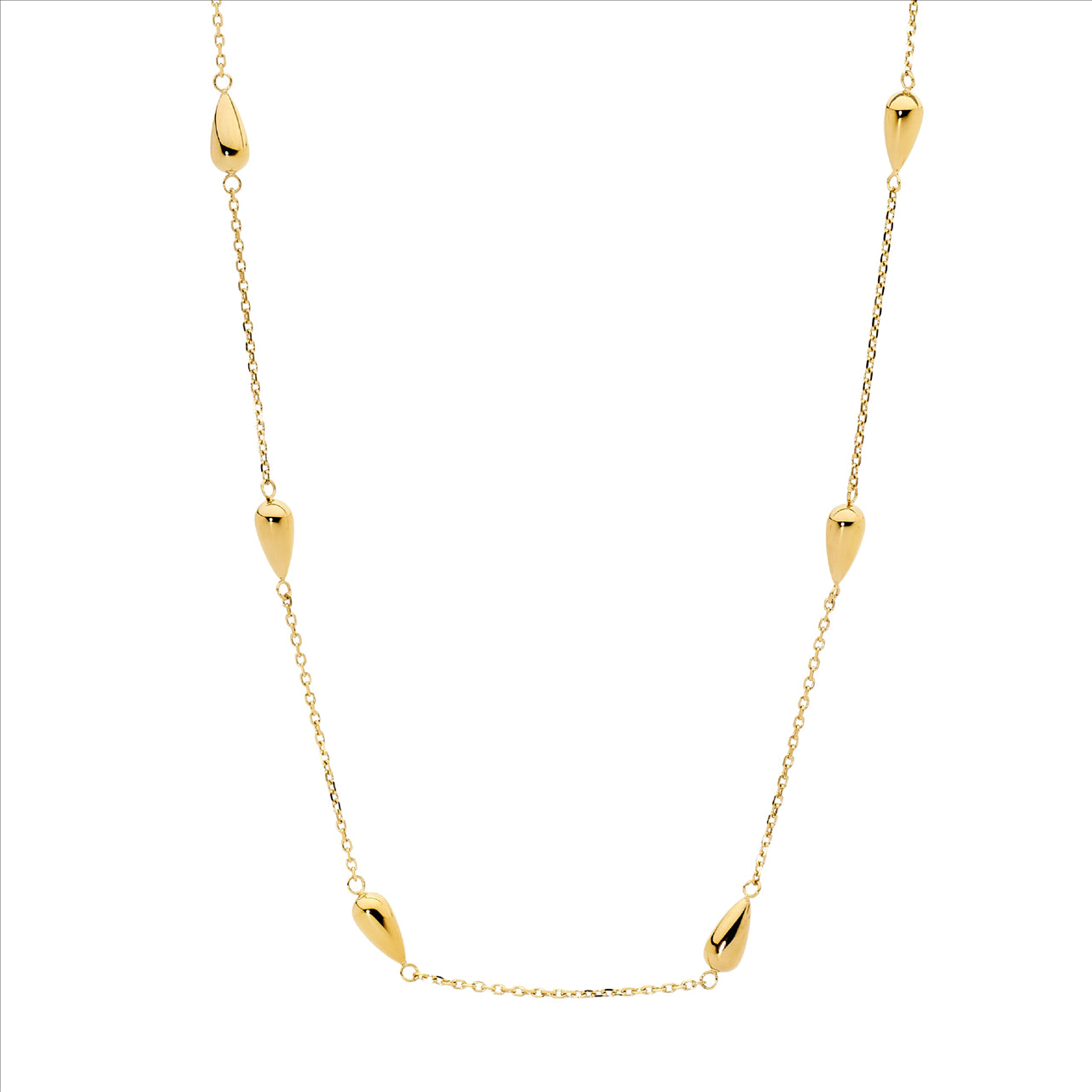 Stainless Steel Gold Plated Tear Drop Necklace