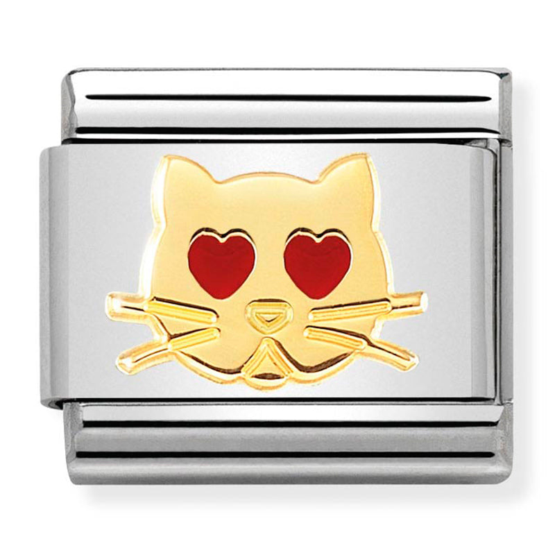 Classic Gold Cat with Hearts Link