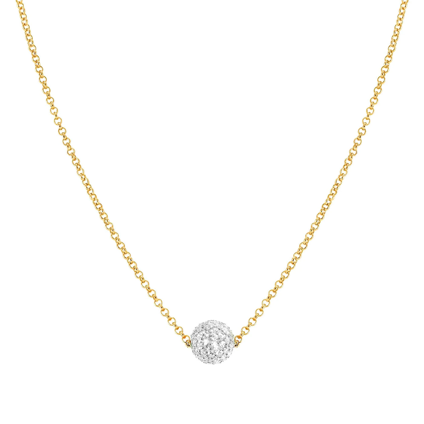 Soul 24K Gold Plated Chain Necklace with Pavé White Cubic Zirconias